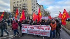 Großer Block der KKE und der KNE bei der Demonstration zu Ehren der ermordeten Kommunistenführer in Berlin